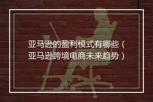 亚马逊的盈利模式有哪些（亚马逊跨境电商未来趋势）