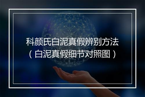 科颜氏白泥真假辨别方法（白泥真假细节对照图）