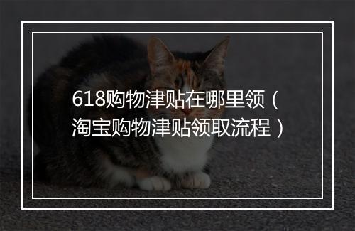 618购物津贴在哪里领（淘宝购物津贴领取流程）