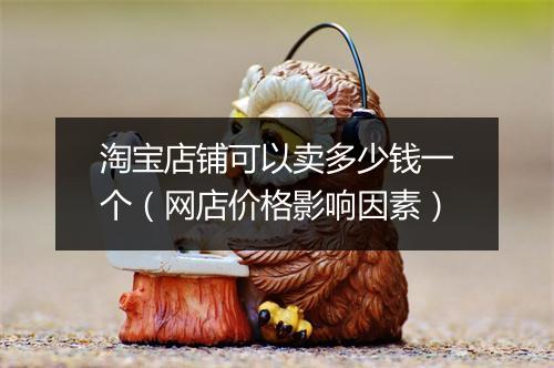 淘宝店铺可以卖多少钱一个（网店价格影响因素）