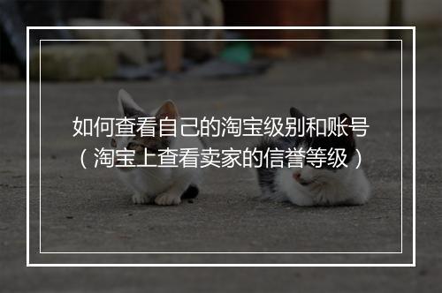 如何查看自己的淘宝级别和账号（淘宝上查看卖家的信誉等级）