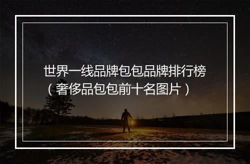 世界一线品牌包包品牌排行榜（奢侈品包包前十名图片）
