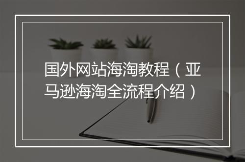 国外网站海淘教程（亚马逊海淘全流程介绍）