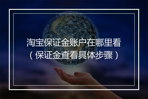 淘宝保证金账户在哪里看（保证金查看具体步骤）