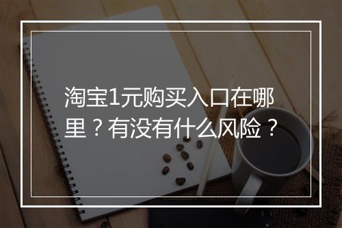 淘宝1元购买入口在哪里？有没有什么风险？