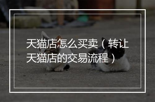 天猫店怎么买卖（转让天猫店的交易流程）