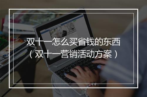 双十一怎么买省钱的东西（双十一营销活动方案）