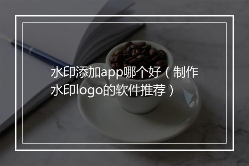 水印添加app哪个好（制作水印logo的软件推荐）