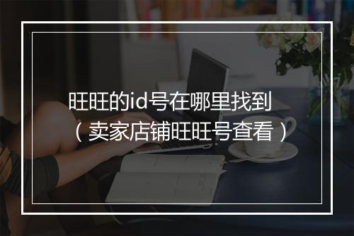 旺旺的id号在哪里找到（卖家店铺旺旺号查看）