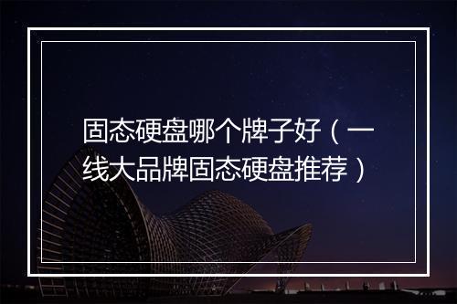 固态硬盘哪个牌子好（一线大品牌固态硬盘推荐）
