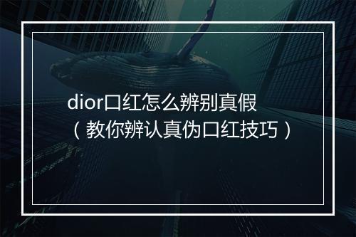 dior口红怎么辨别真假（教你辨认真伪口红技巧）