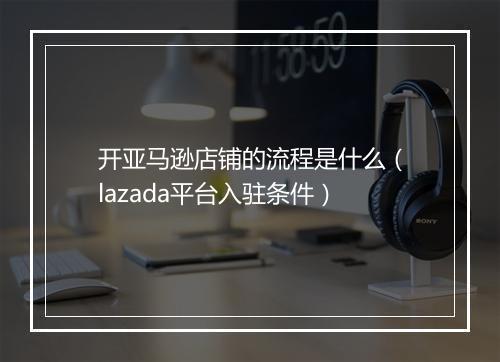 开亚马逊店铺的流程是什么（lazada平台入驻条件）