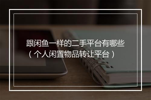 跟闲鱼一样的二手平台有哪些（个人闲置物品转让平台）