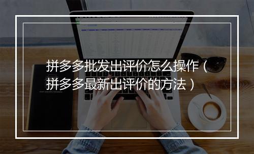 拼多多批发出评价怎么操作（拼多多最新出评价的方法）