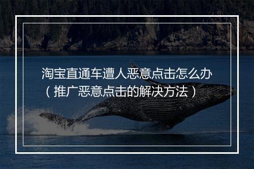 淘宝直通车遭人恶意点击怎么办（推广恶意点击的解决方法）