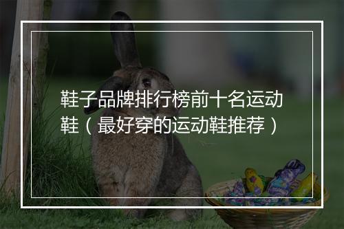 鞋子品牌排行榜前十名运动鞋（最好穿的运动鞋推荐）
