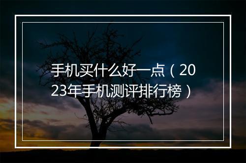 手机买什么好一点（2023年手机测评排行榜）