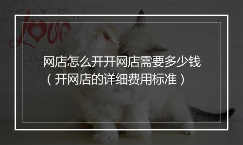 网店怎么开开网店需要多少钱（开网店的详细费用标准）