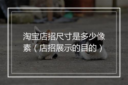 淘宝店招尺寸是多少像素（店招展示的目的）