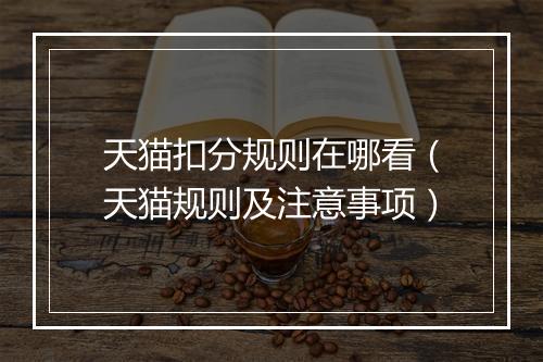 天猫扣分规则在哪看（天猫规则及注意事项）