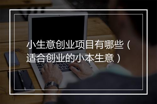 小生意创业项目有哪些（适合创业的小本生意）