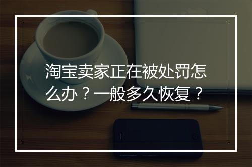 淘宝卖家正在被处罚怎么办？一般多久恢复？