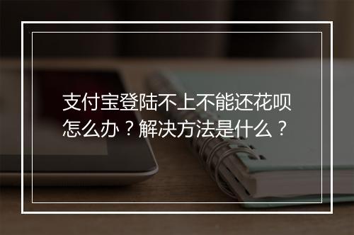 支付宝登陆不上不能还花呗怎么办？解决方法是什么？
