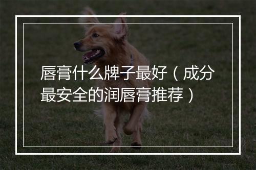 唇膏什么牌子最好（成分最安全的润唇膏推荐）