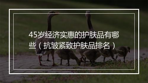 45岁经济实惠的护肤品有哪些（抗皱紧致护肤品排名）