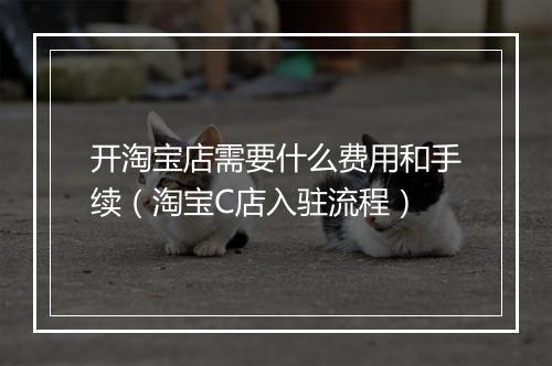 开淘宝店需要什么费用和手续（淘宝C店入驻流程）