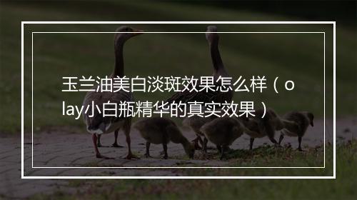 玉兰油美白淡斑效果怎么样（olay小白瓶精华的真实效果）