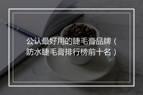 公认最好用的睫毛膏品牌（防水睫毛膏排行榜前十名）