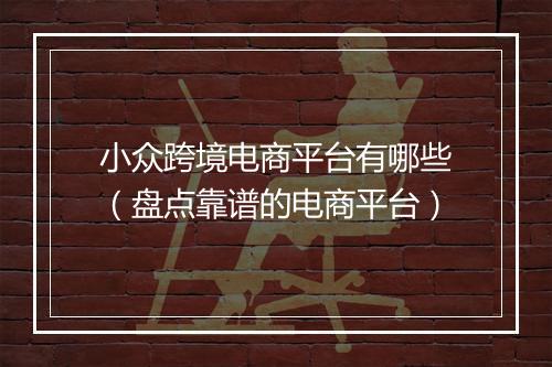 小众跨境电商平台有哪些（盘点靠谱的电商平台）