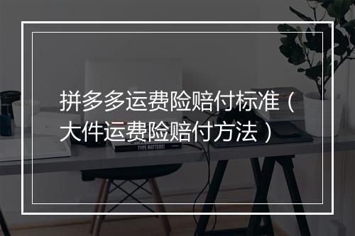 拼多多运费险赔付标准（大件运费险赔付方法）