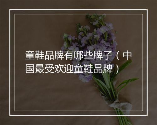 童鞋品牌有哪些牌子（中国最受欢迎童鞋品牌）