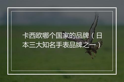 卡西欧哪个国家的品牌（日本三大知名手表品牌之一）