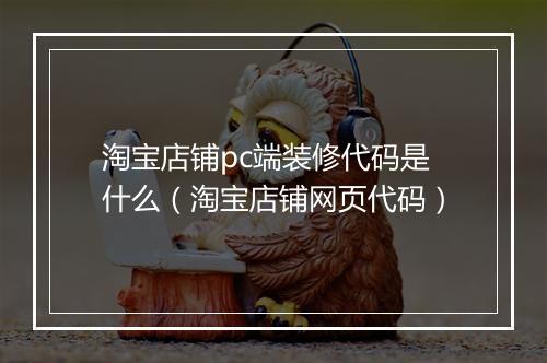 淘宝店铺pc端装修代码是什么（淘宝店铺网页代码）