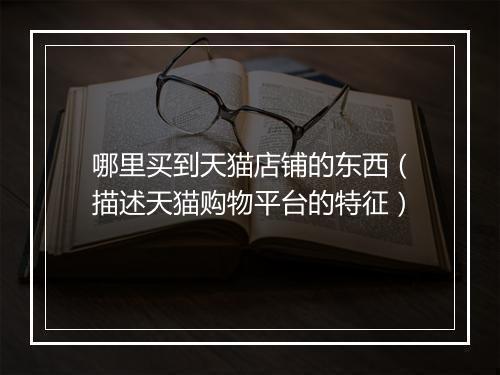 哪里买到天猫店铺的东西（描述天猫购物平台的特征）