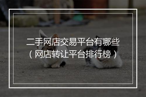 二手网店交易平台有哪些（网店转让平台排行榜）
