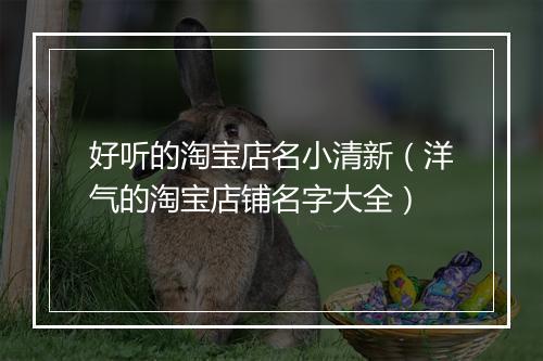 好听的淘宝店名小清新（洋气的淘宝店铺名字大全）