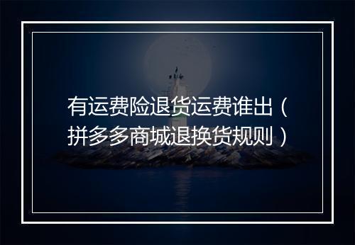 有运费险退货运费谁出（拼多多商城退换货规则）