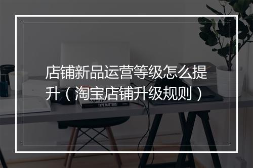 店铺新品运营等级怎么提升（淘宝店铺升级规则）