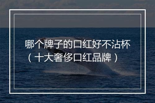 哪个牌子的口红好不沾杯（十大奢侈口红品牌）