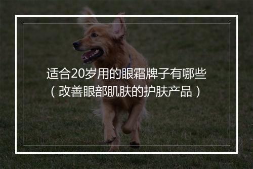 适合20岁用的眼霜牌子有哪些（改善眼部肌肤的护肤产品）