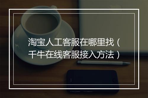 淘宝人工客服在哪里找（千牛在线客服接入方法）