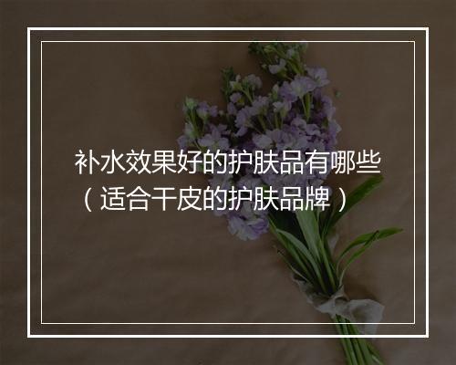 补水效果好的护肤品有哪些（适合干皮的护肤品牌）