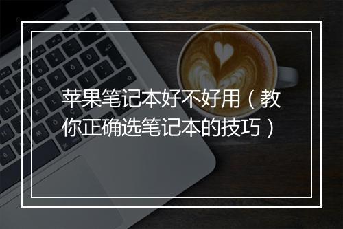 苹果笔记本好不好用（教你正确选笔记本的技巧）