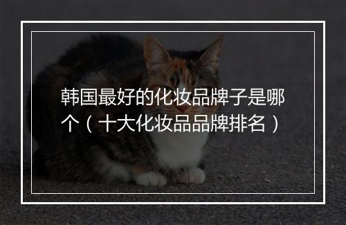 韩国最好的化妆品牌子是哪个（十大化妆品品牌排名）