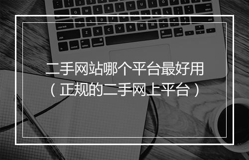 二手网站哪个平台最好用（正规的二手网上平台）