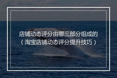 店铺动态评分由哪三部分组成的（淘宝店铺动态评分提升技巧）